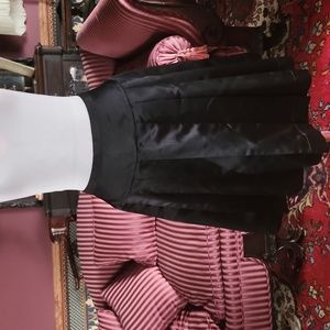 ANNE KLEIN Silk Satin Pleated A-line Skirt